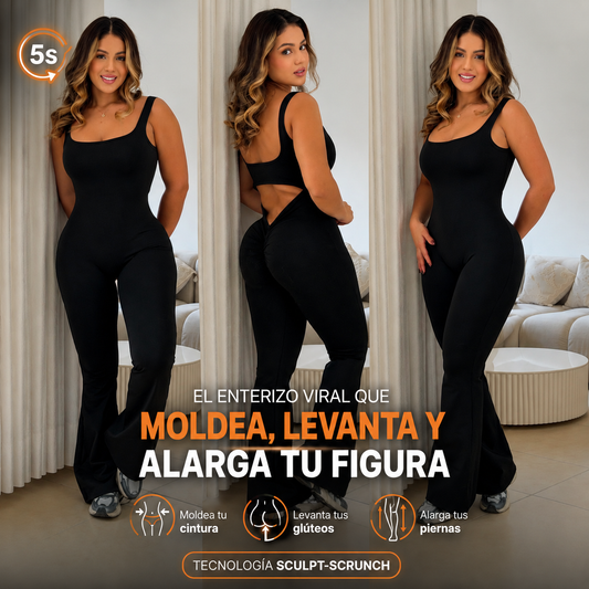 Enterizo Bota Campana Moldeador Push-Up Mujer