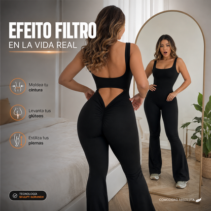 Enterizo Bota Campana Moldeador Push-Up Mujer